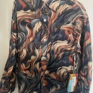 Ag Adriano Goldschmied Multicolor Swirl Casual Button Down Shirt